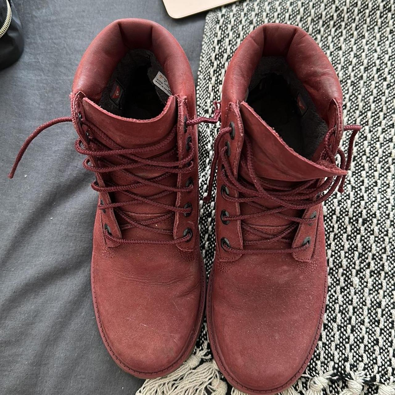 Burgundy timbs womens best sale