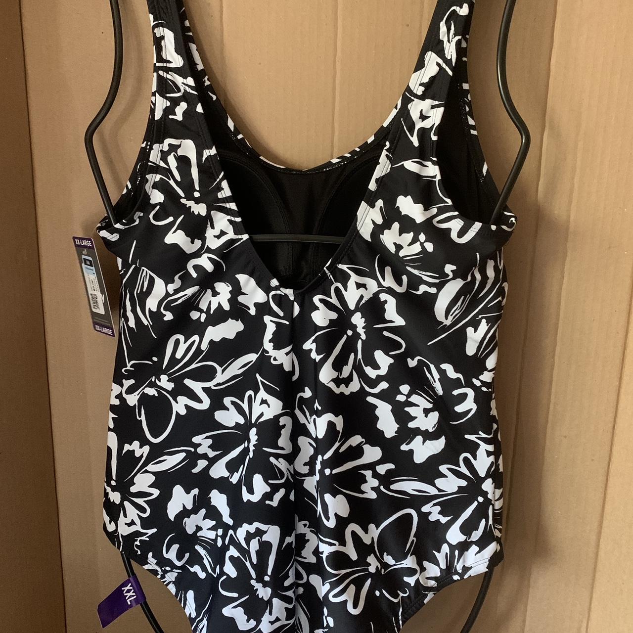 Hurley Women's Black and White Swimsuitonepiece Depop