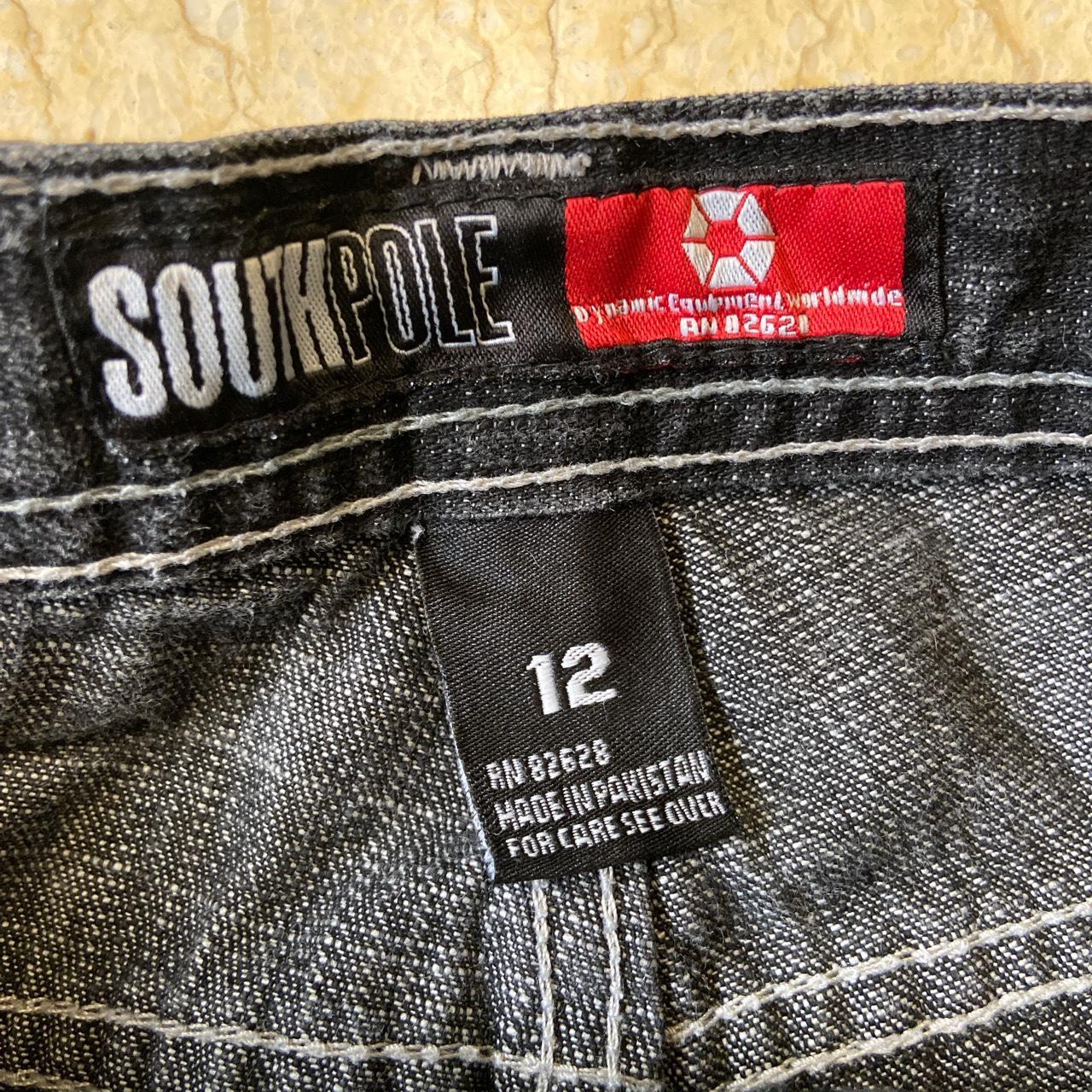 Dope ass southpole black jorts red tabs So mad these... - Depop