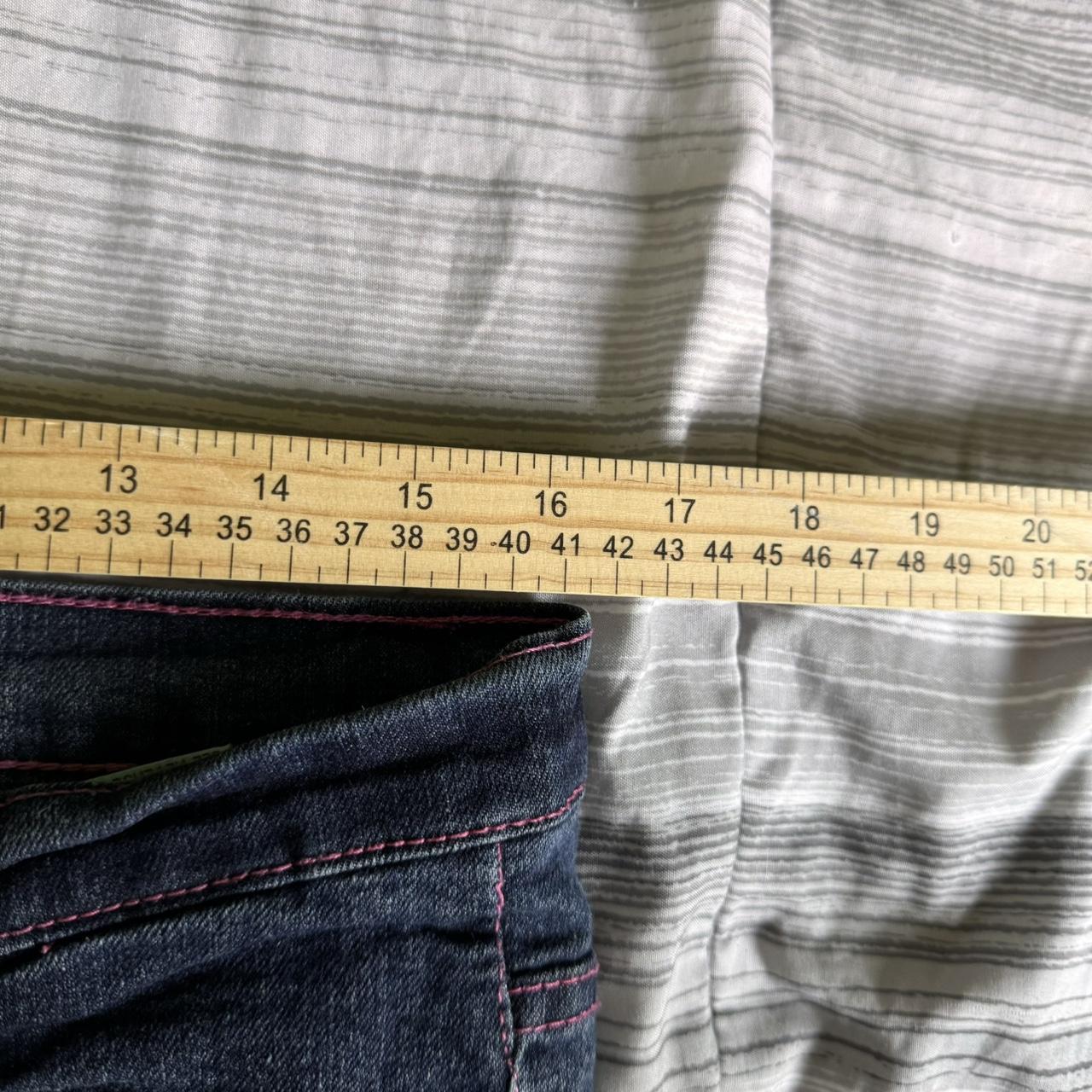 old skool y2k jeans pink stitching across the... - Depop