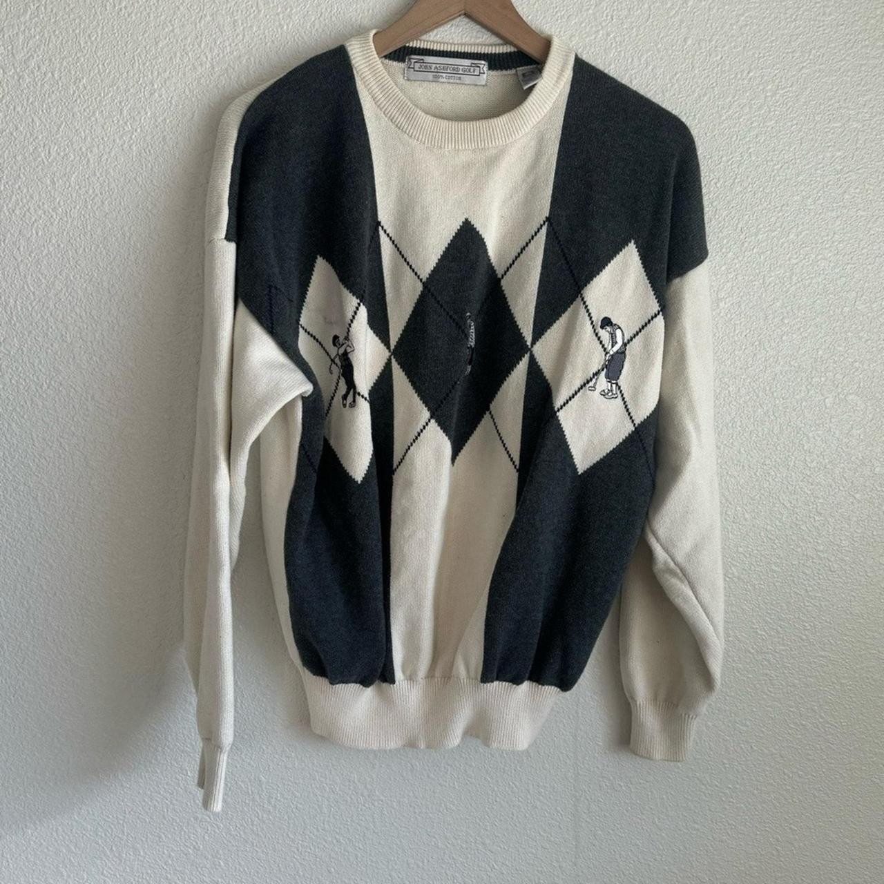 VTG John Ashford Golf Sweater XL Argyle Pattern. Depop