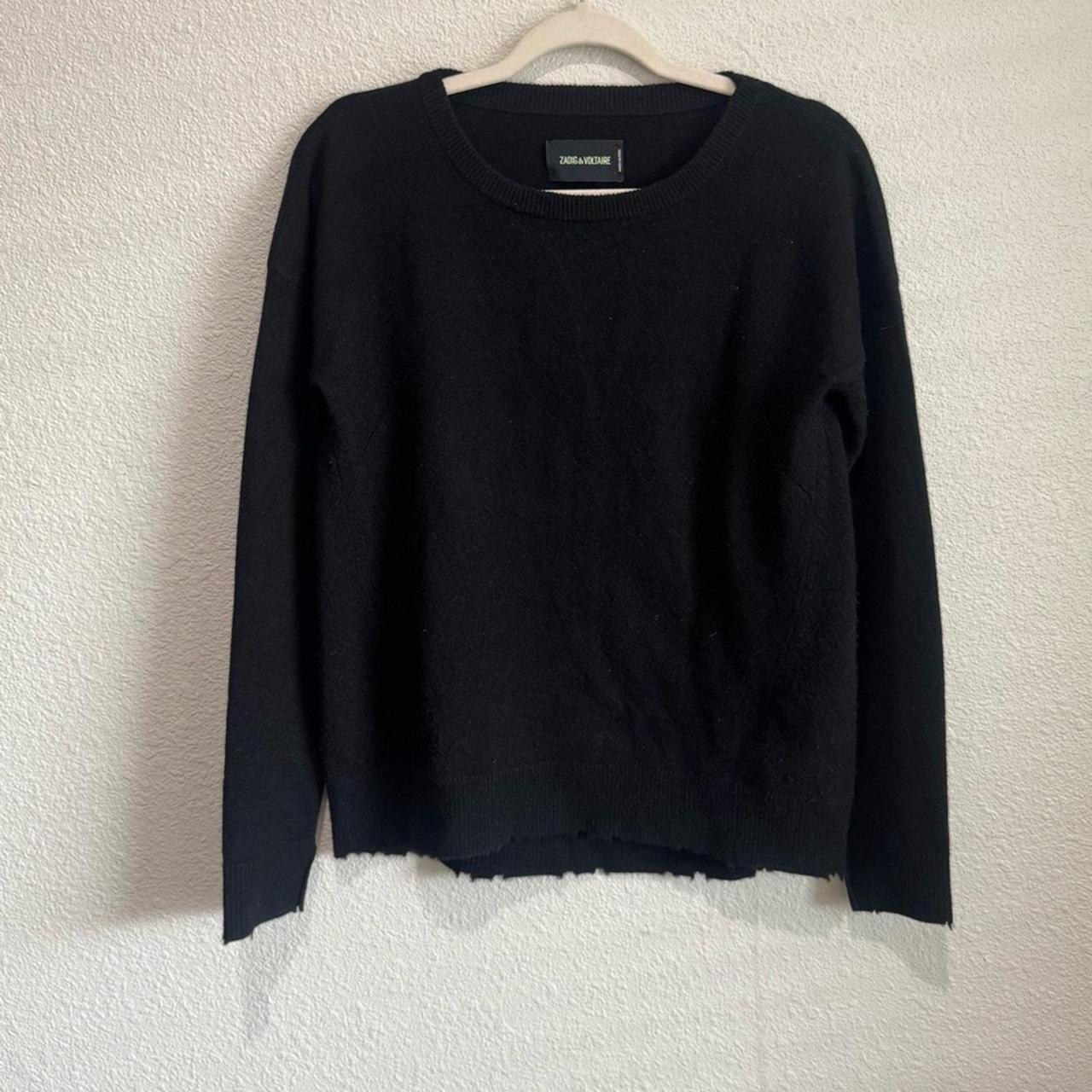 Zadig & Voltaire Women's Sweater - Black - S – Zadig & Voltaire Cici Patch Cashmere Sweater …