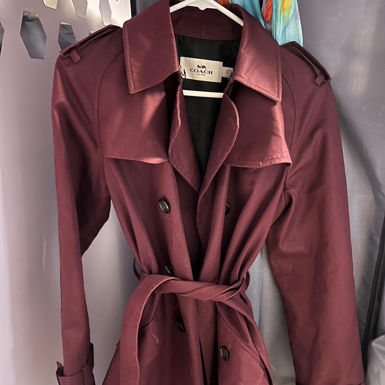 Coach trench coat burgundy hotsell