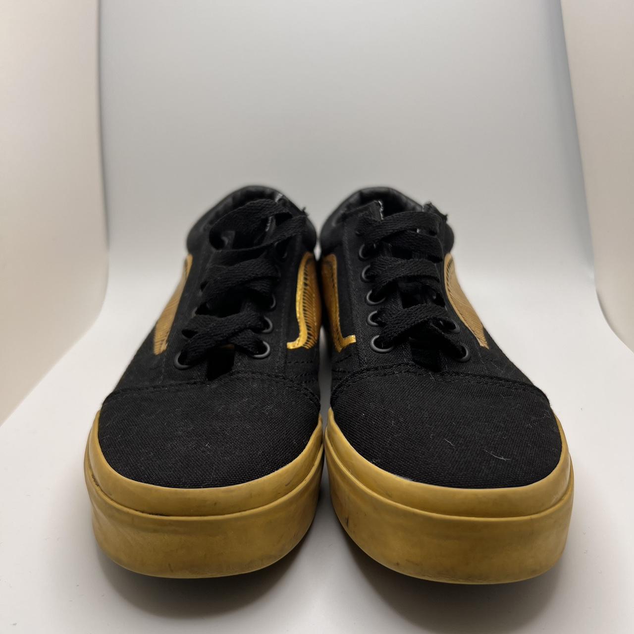 Vans Black and Gold Trainers | Depop