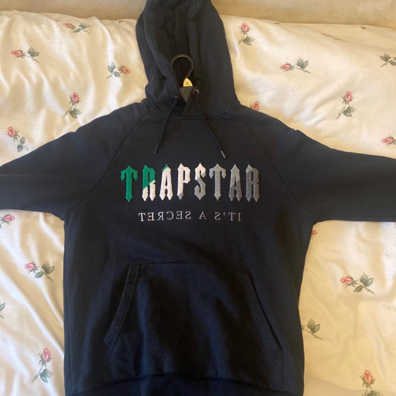 Trapstar Chenille decoded Black/Green tracksuit.... - Depop