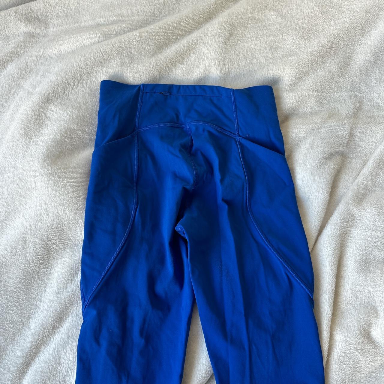 Lululemon blue leggings Mesh in the bottom - Depop