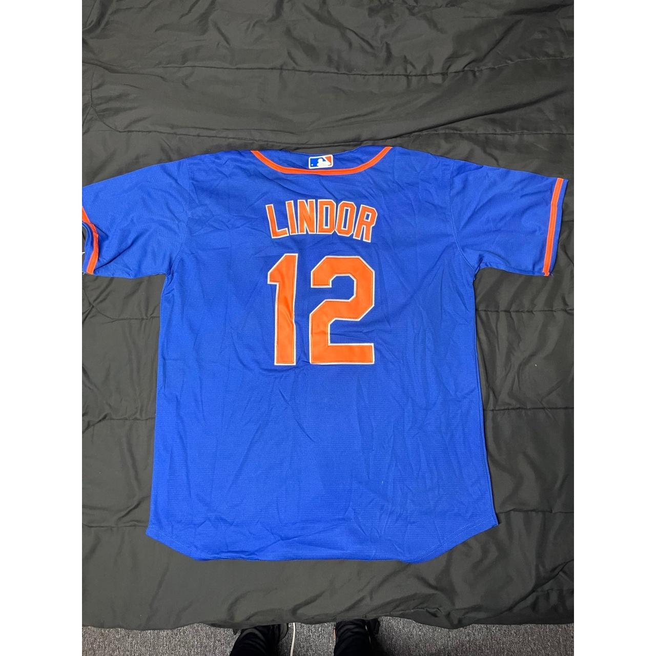 ML1876 #12 Francisco Lindor New York Mets Black Cool - Depop