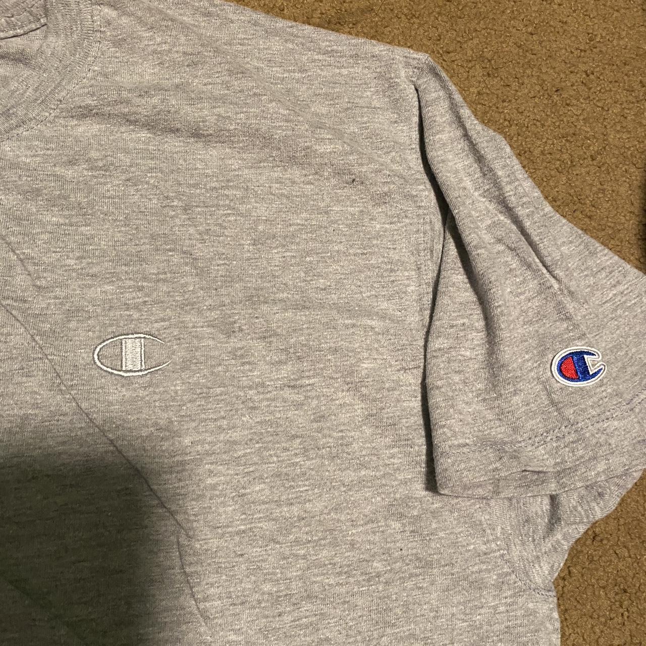 Champion Grey Shirt - Depop