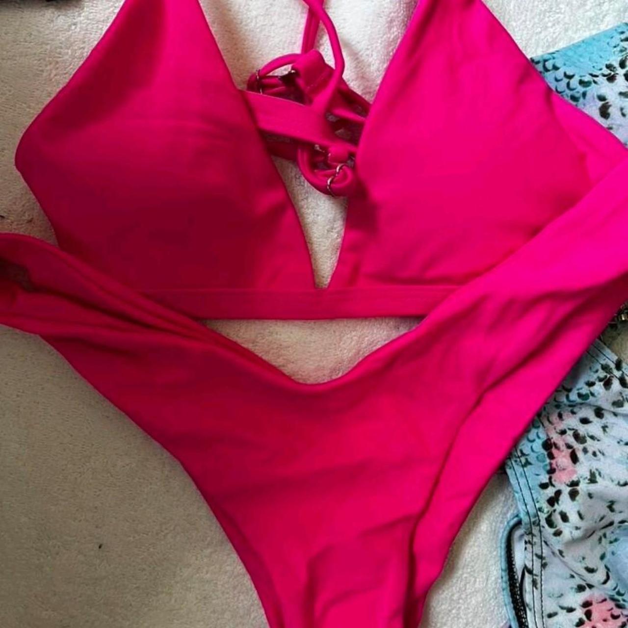 Hot Pink Sexy Cute Y2k Bikini Set Depop 1889