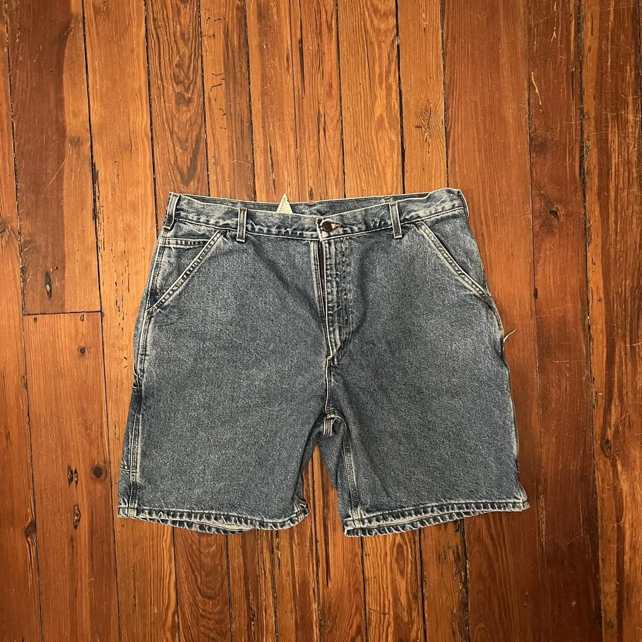 Men’s Carhartt Denim Short/Jort Cargo shorts Size 40... - Depop