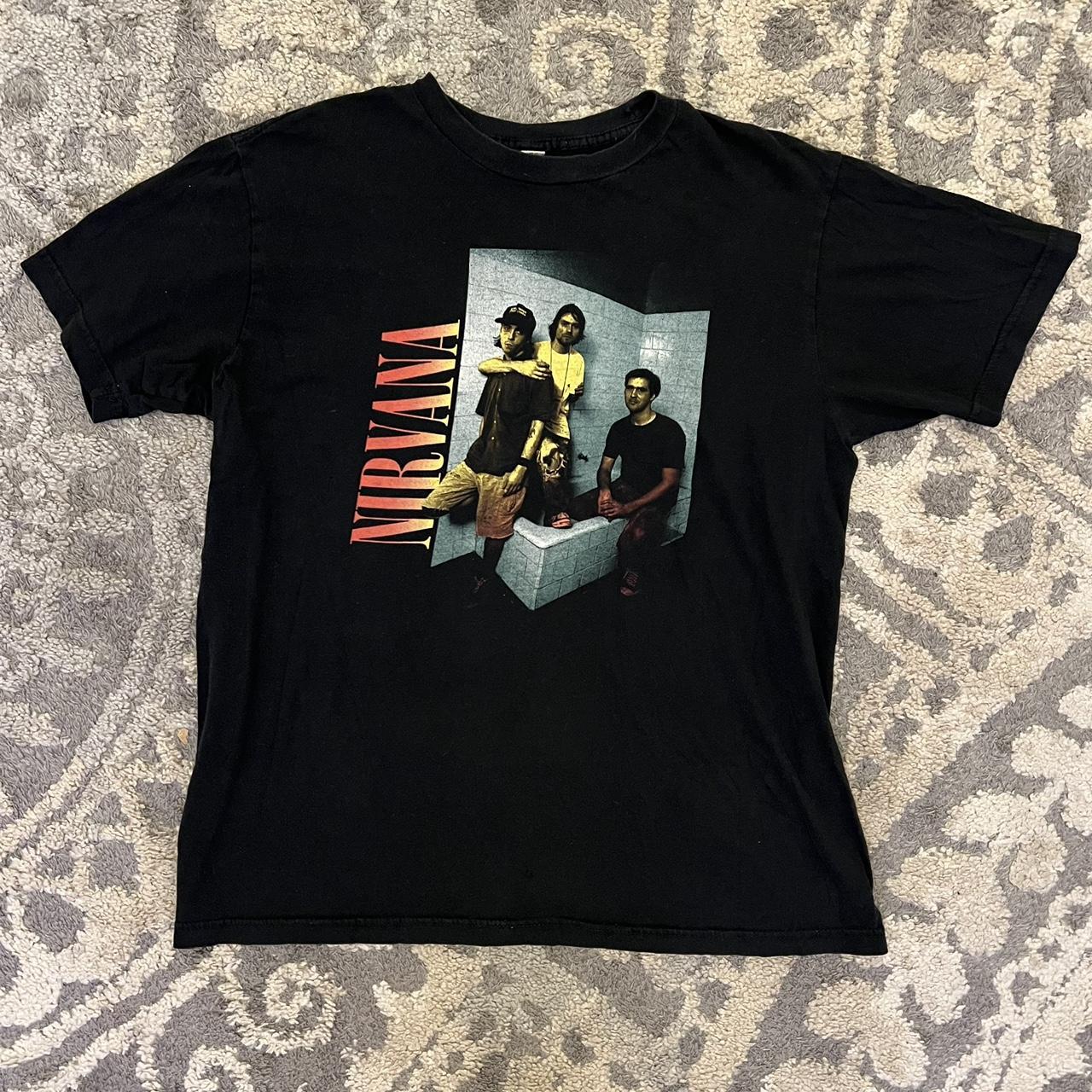 Y2K Nirvana Band Tee Skater Grunge Rock Size:... - Depop