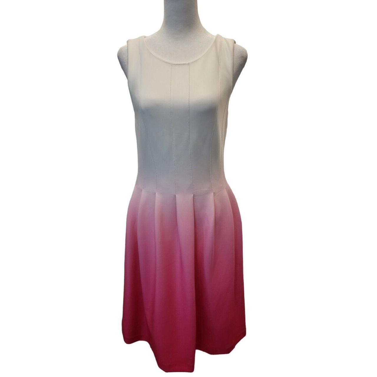 CALVIN KLEIN Size 8 Ombre Seamed White Pink Fit