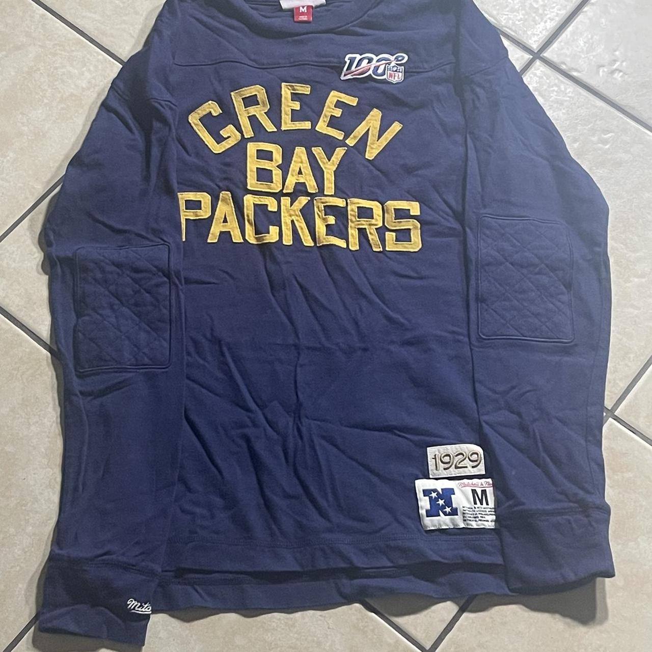 Mitchel & Ness Zip Hoodie Green Bay Packers Green - Depop