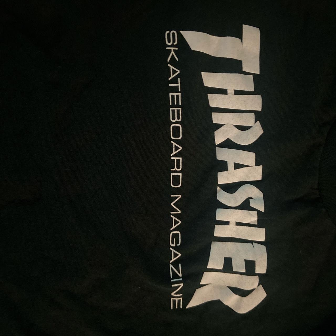 Thrasher Men's White and Black T-shirt | Depop