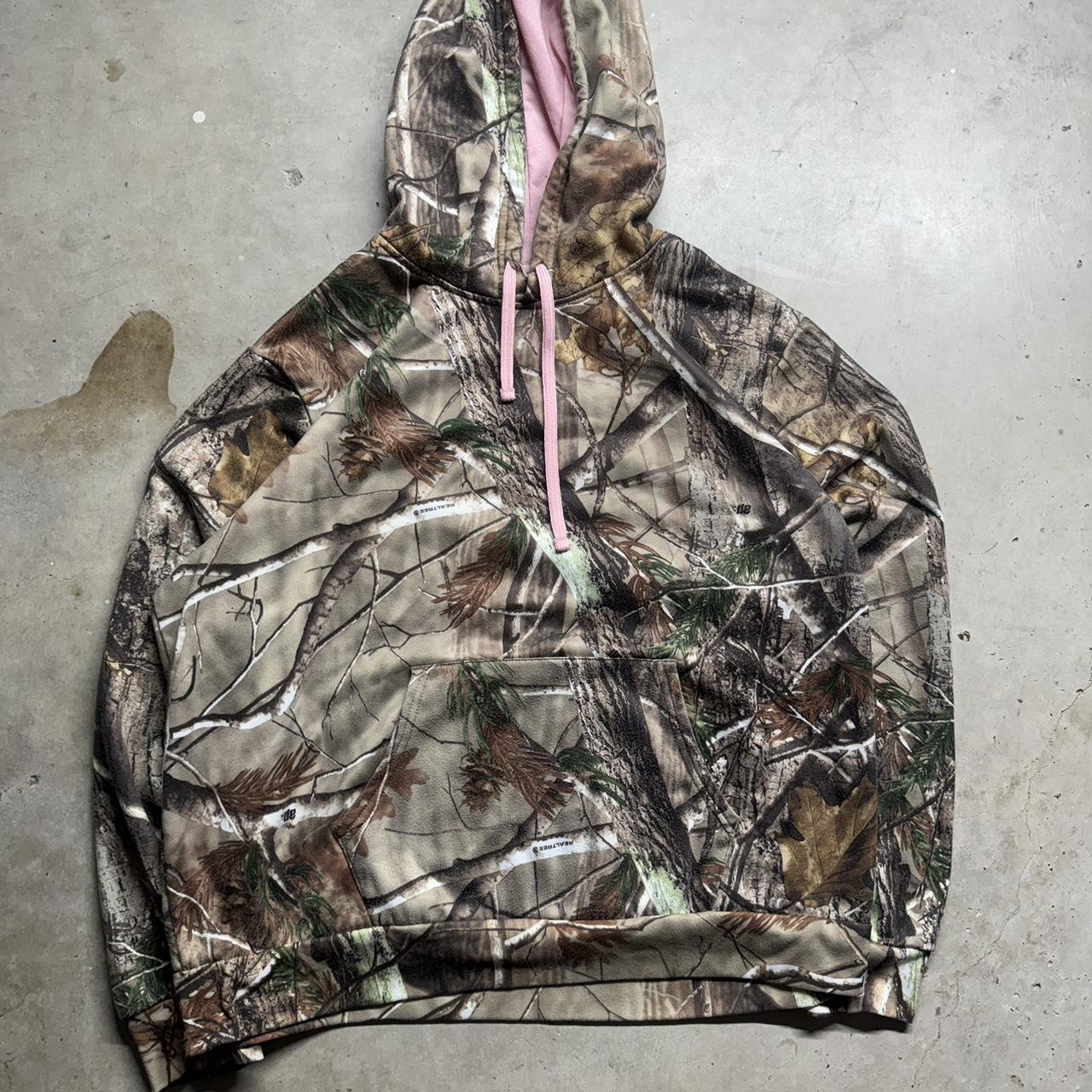 Pink Mossy Oak Hoodie - Crop it - Depop