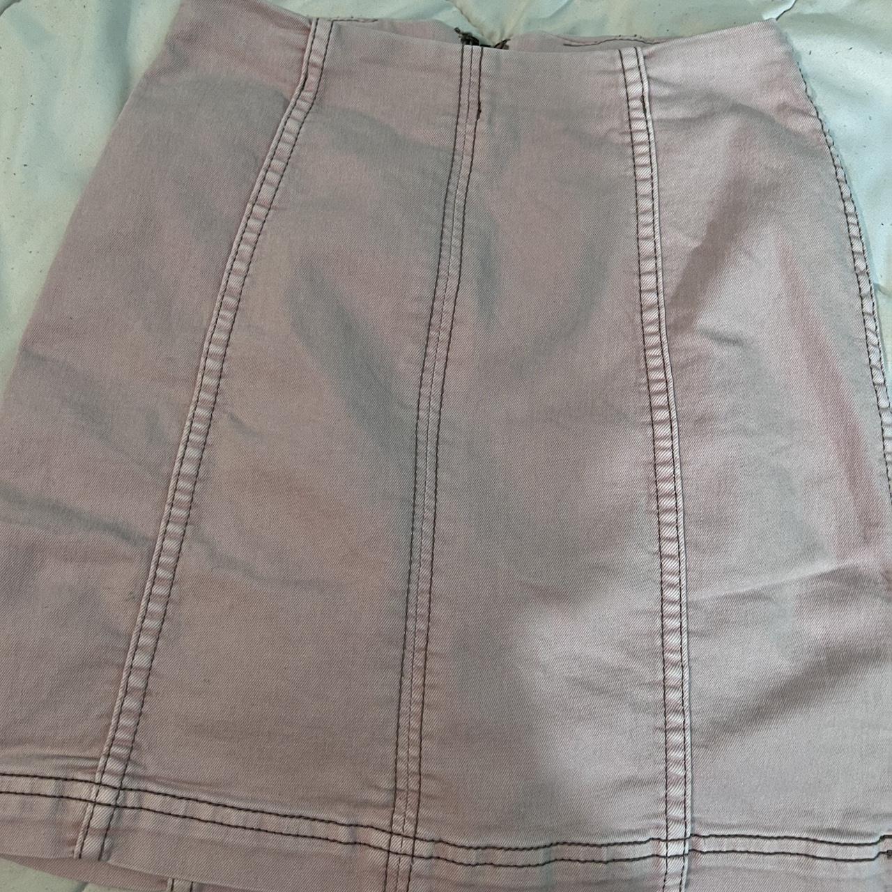 Free People Women's Pink Skirt | Depop