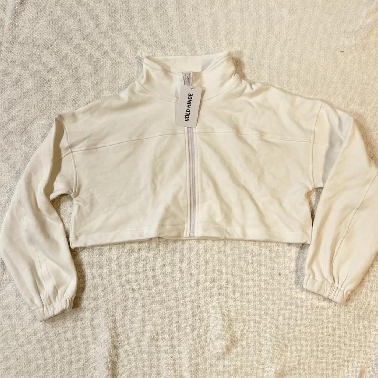 Women's Jacket - White/Cream - XS – White Gold Hinge cropped zip-up jacket