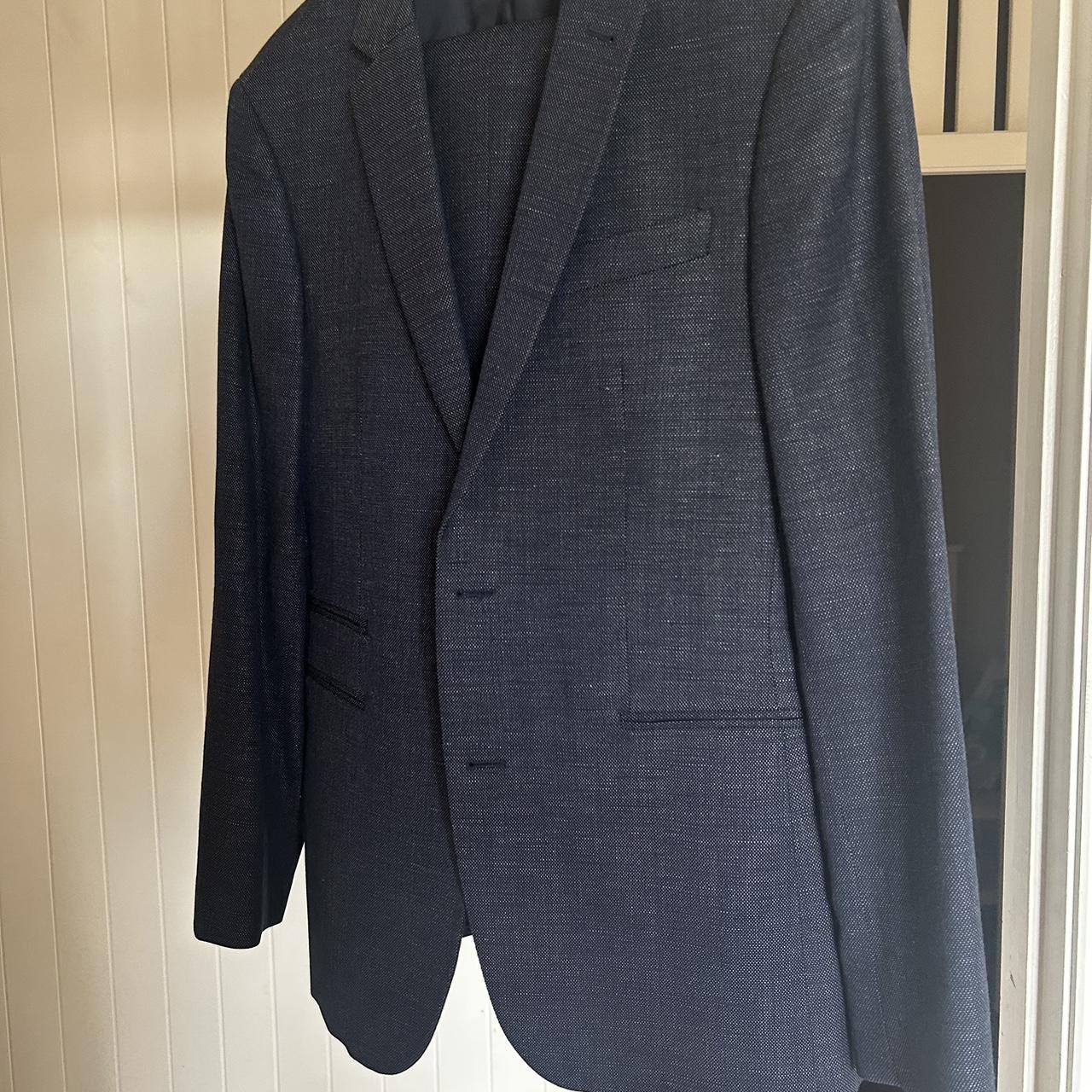 Men’s Cotten / linen blend navy Saba suit,... Depop