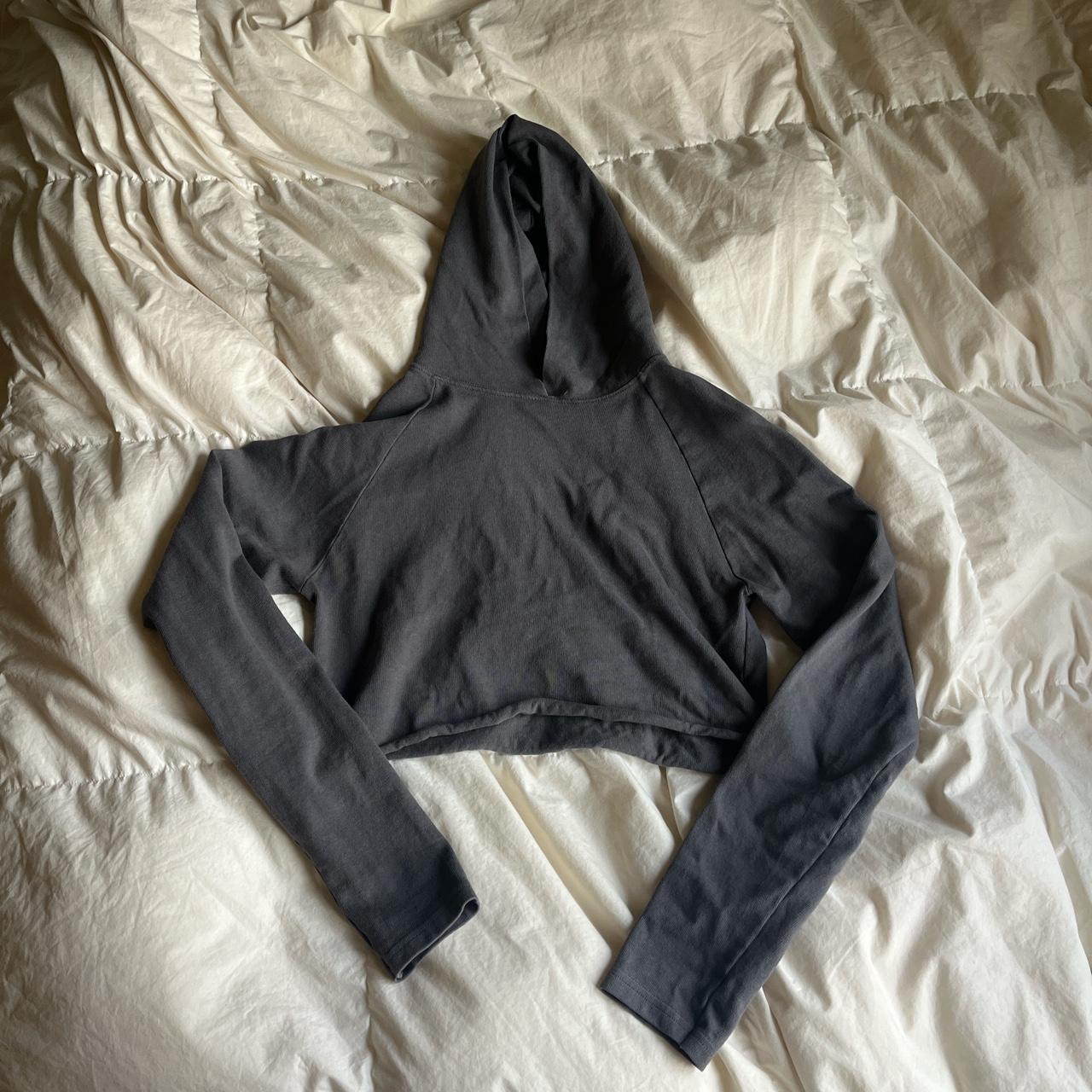 Brandy Melville Cropped Hooded Long Sleeve- One