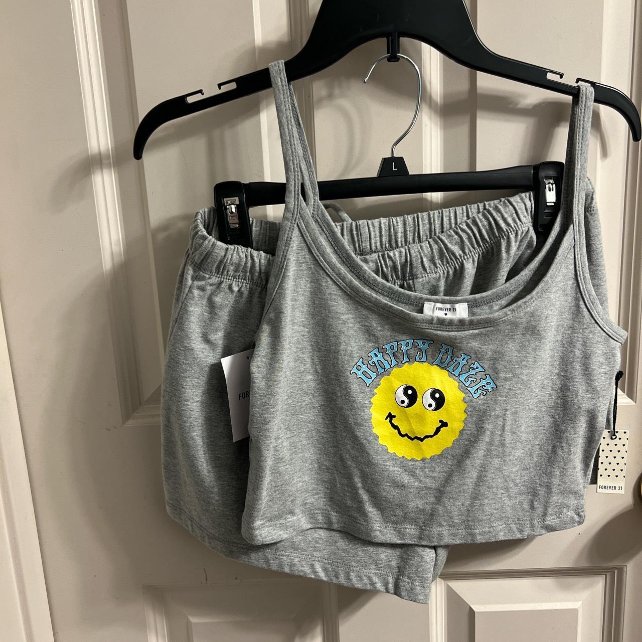 light grey pajama set brand new never worn w... Depop