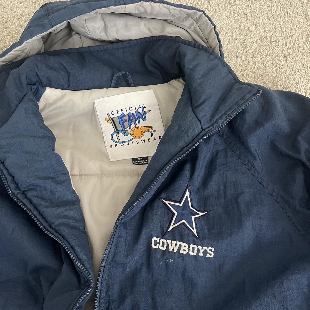 Vintage Dallas Cowboys puffer jacket. Full zip and - Depop