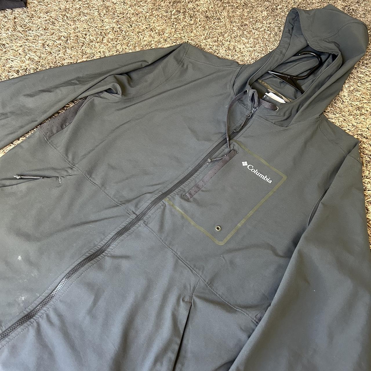 Dark dark grey Columbia rain windbreaker. Medium... - Depop