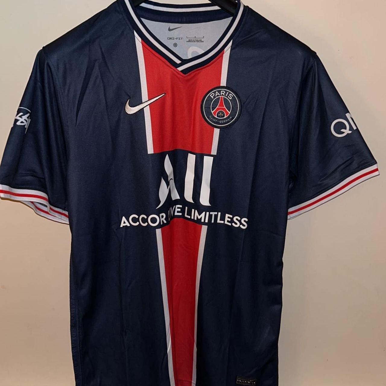Stussy x PSG football Jersey Navy Blue, Men's XXL | Depop