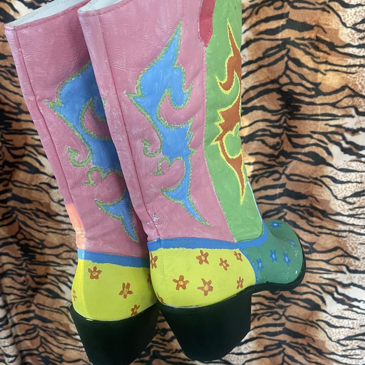 hand-painted-cowboy-boots-size-womens-9-can-also-depop