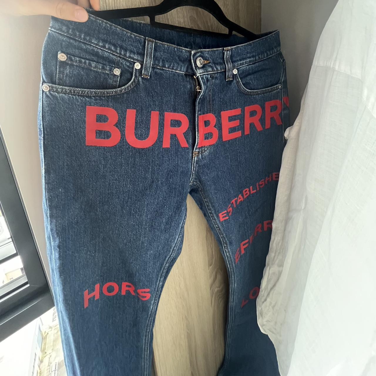 Womens Burberry blue Monogram Print Jeans