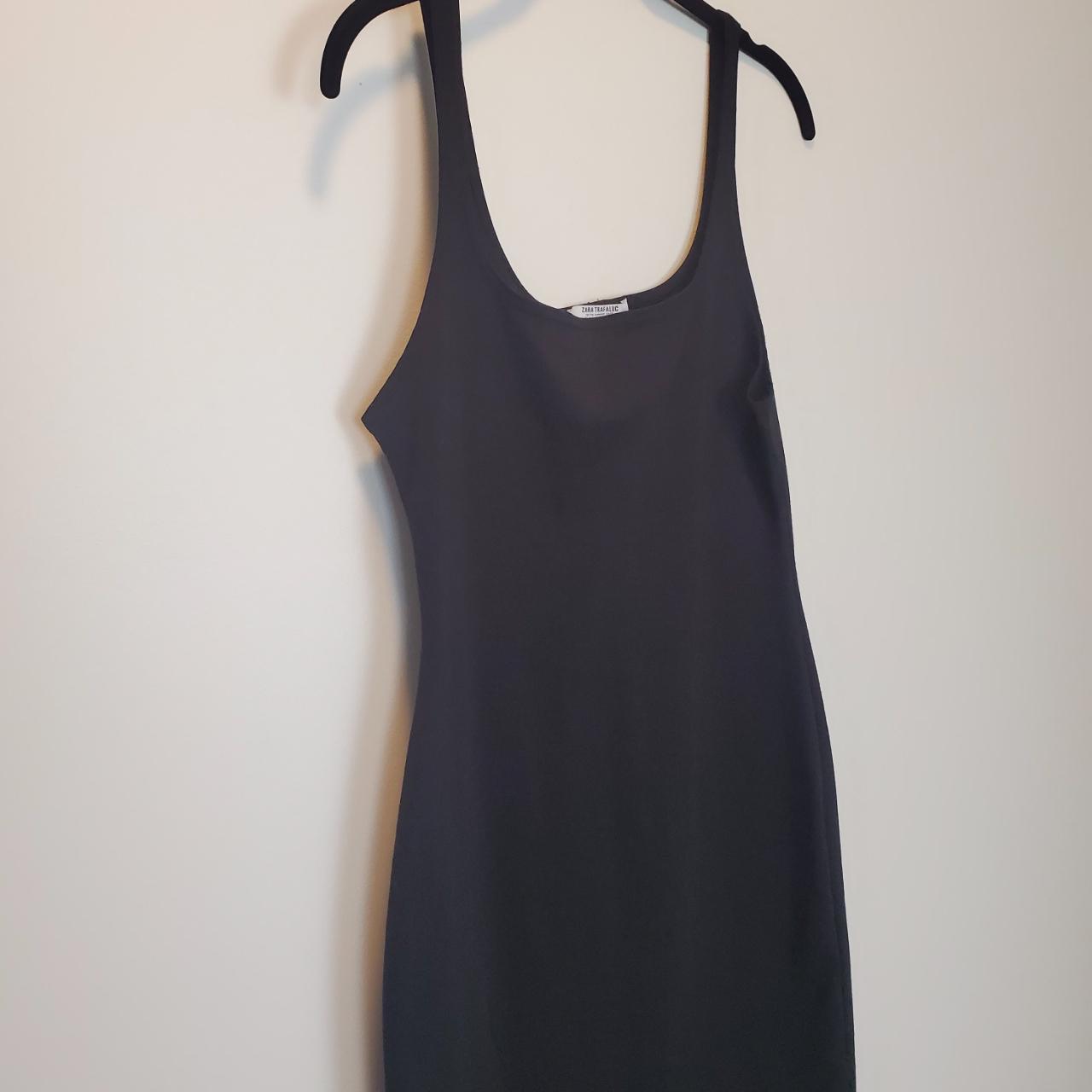 Zara Black Date Night Bodycon Dress Pre-loved Light... - Depop