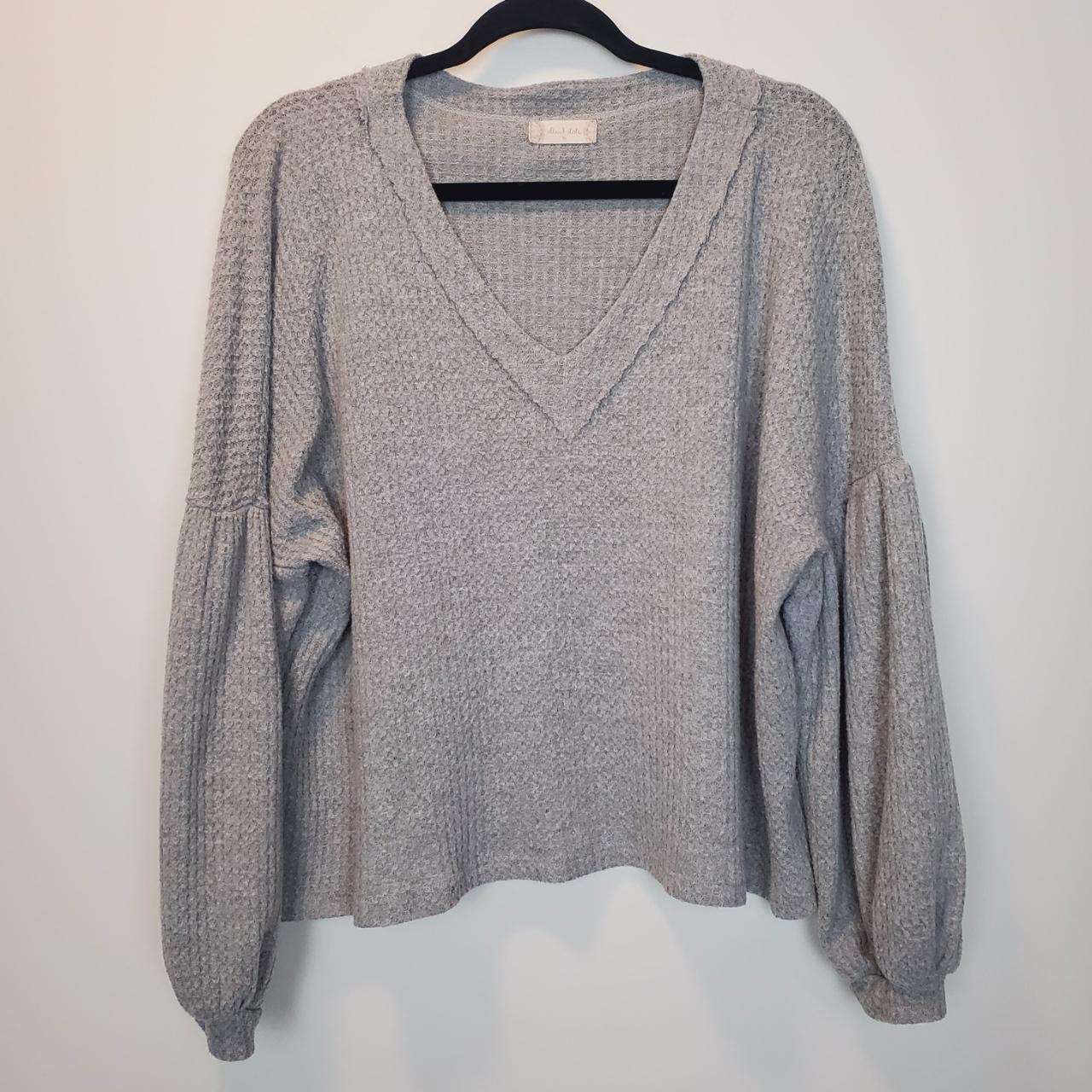 Altar'd State Gray Waffle Cropped Sweater... - Depop