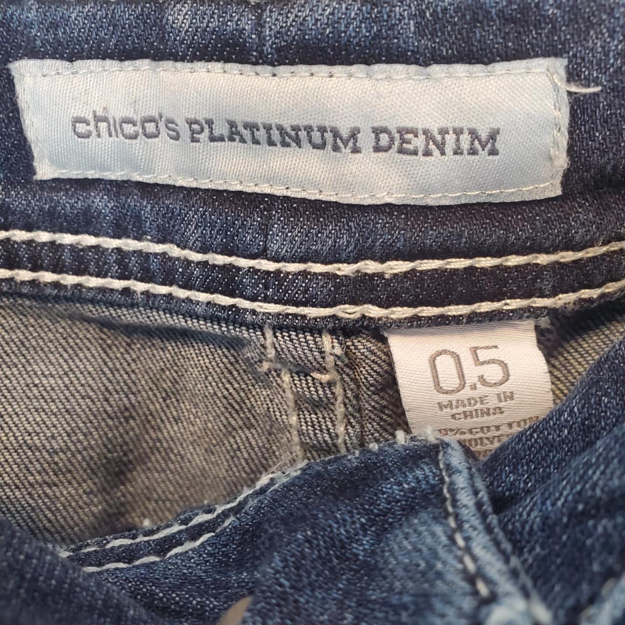 Chico's Platinum Denim Jeans Ankle Zipper Small... - Depop