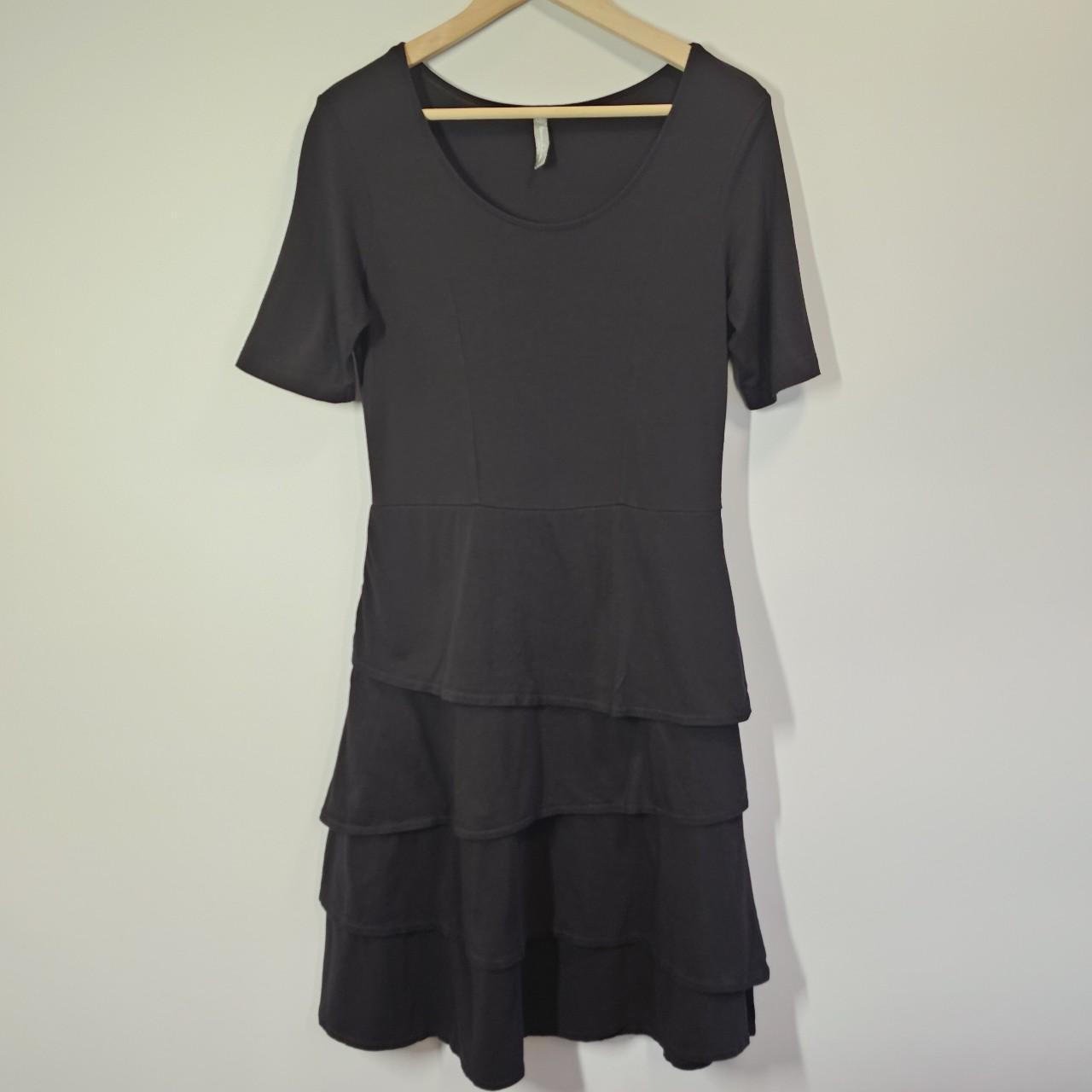 Hanna Andersson Black Ruffle Tiered Dress Size... - Depop