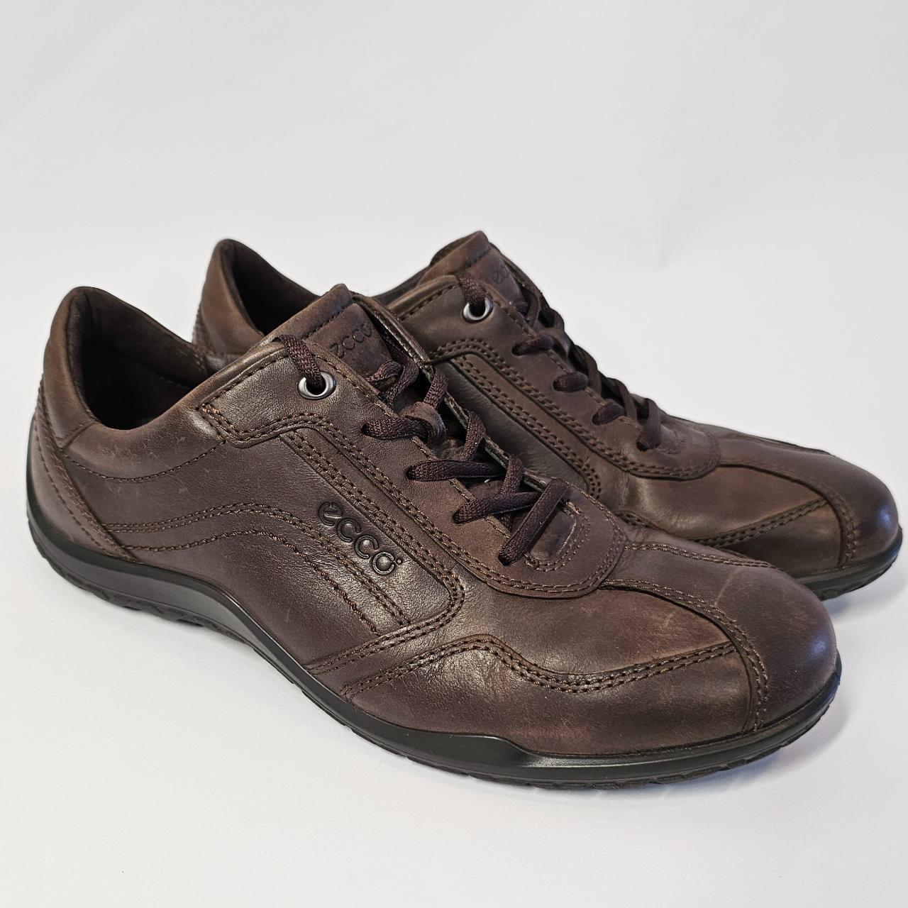 Ecco Men's Active CFS Vortex Brown Leather Shoes... - Depop