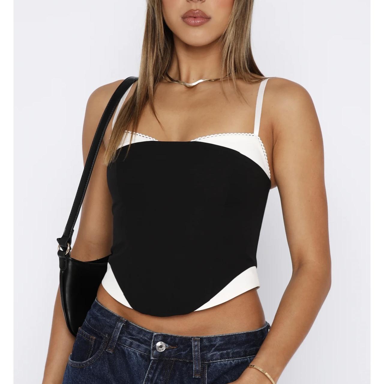 White Fox- Feel the Spark Bustier Black, new without... - Depop