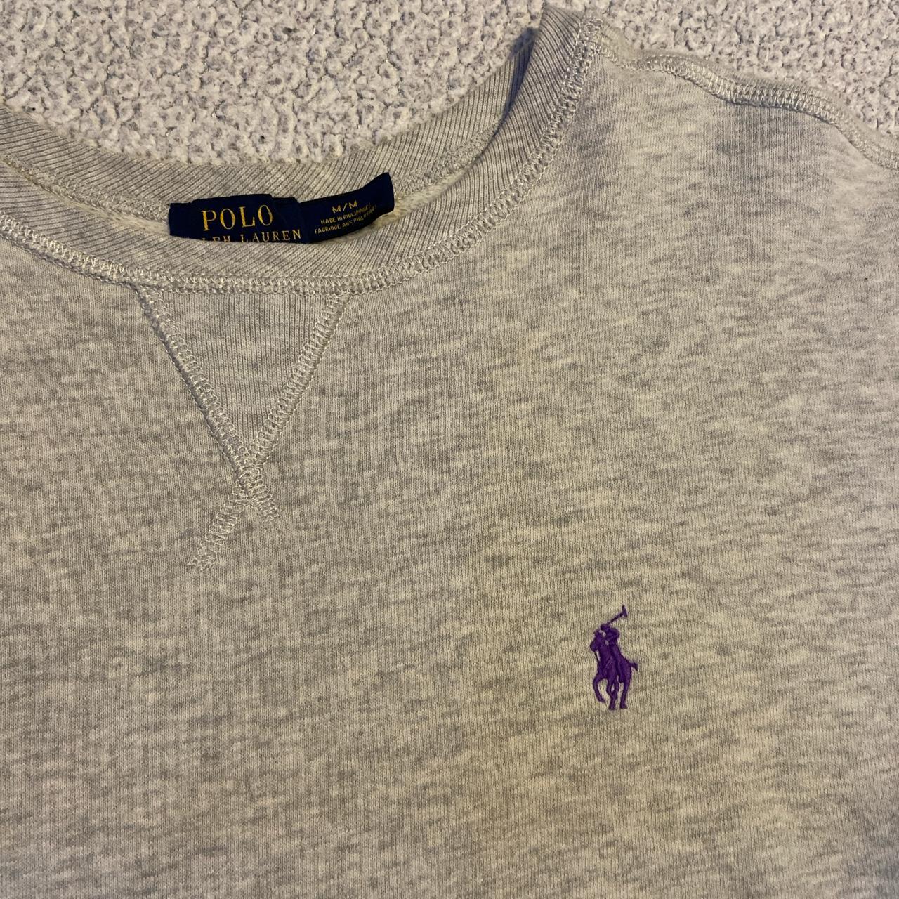 Polo Ralph Lauren Women's Purple and Grey Sweatshirt | Depop