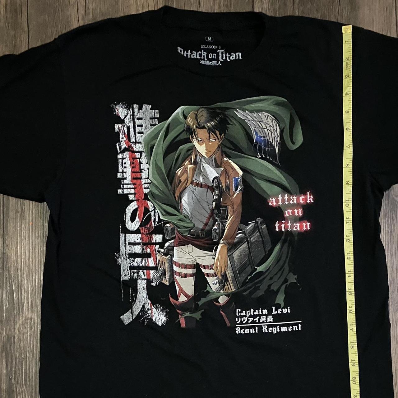 Attack On Titan Black T Shirt Men s Size Medium. Depop