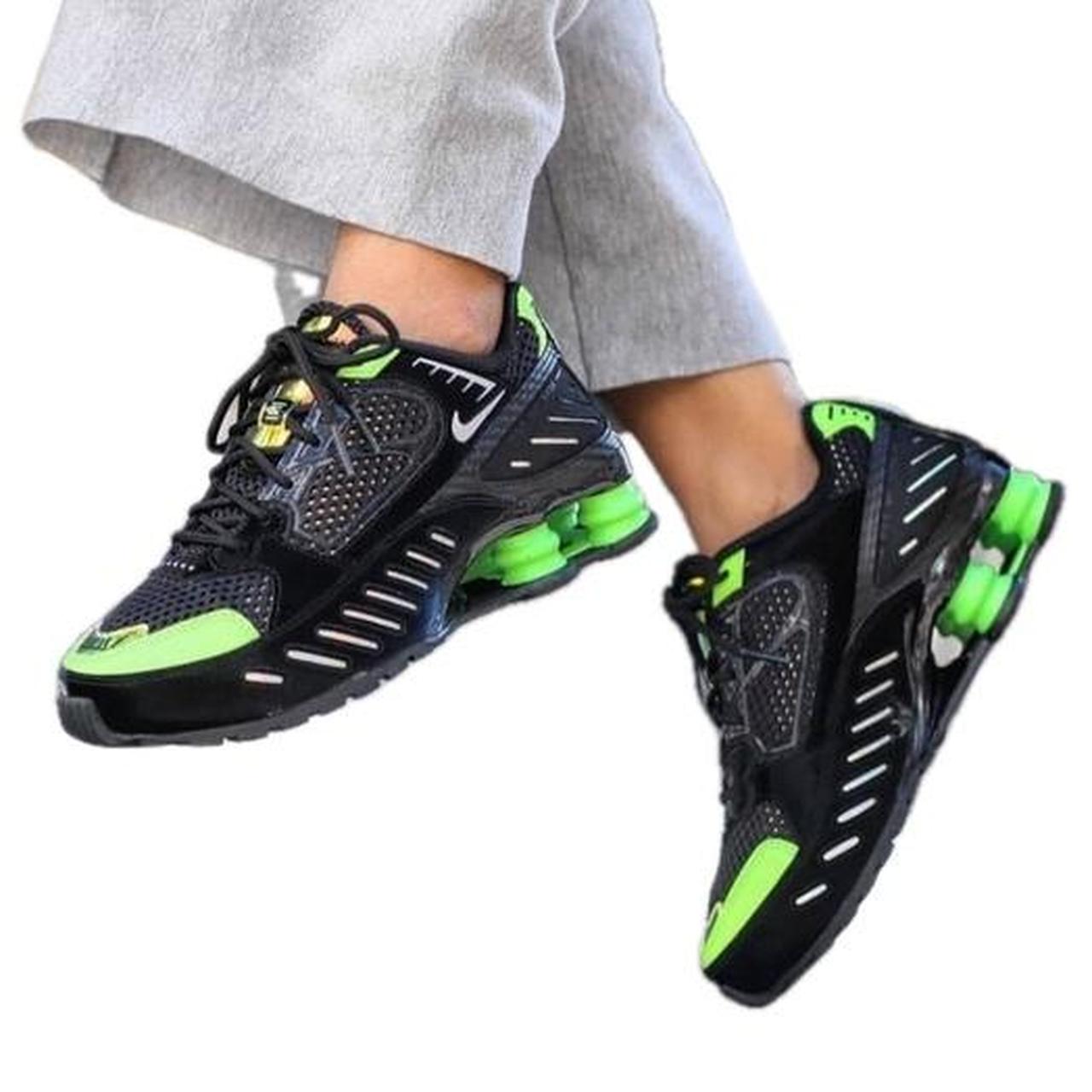nike shox green black