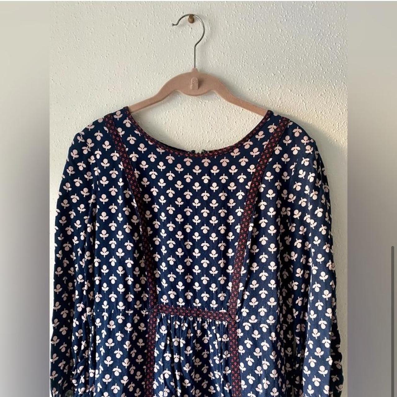 Boden Women's Navy and Red Dress | Depop