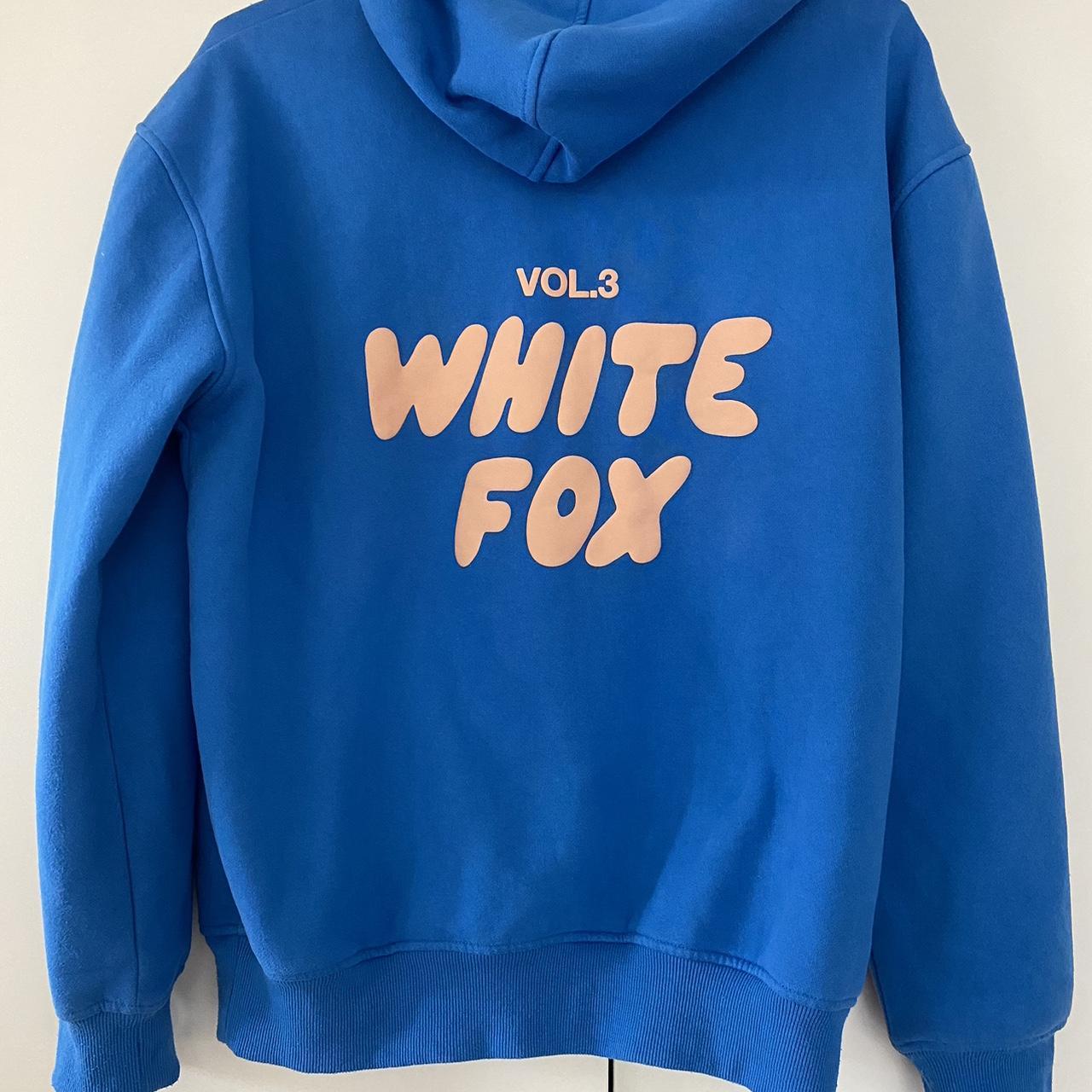 Blue Azure White Fox offstage oversized hoodie Size... - Depop