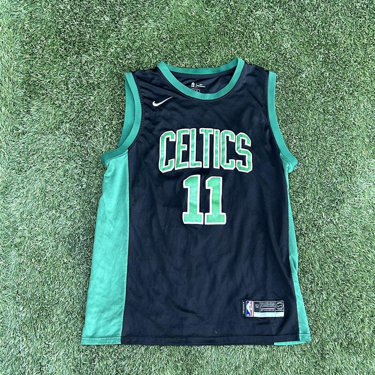 Nba Nike Boston Celtics Jersey Kyrie Irving Green and Gray Mens