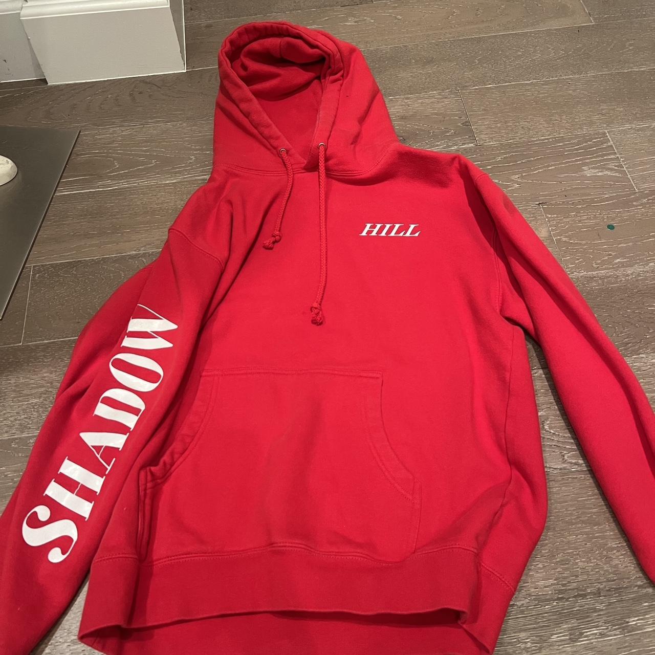 Red Shadow Hill Hoodie M red and white Depop