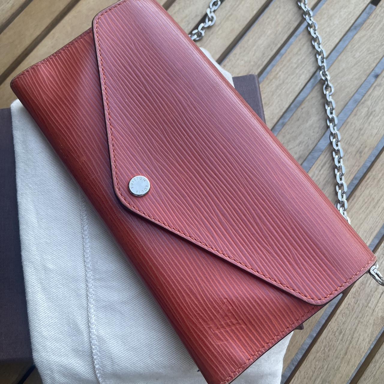 Louis Vuitton Sarah wallet with red interior. Gently - Depop