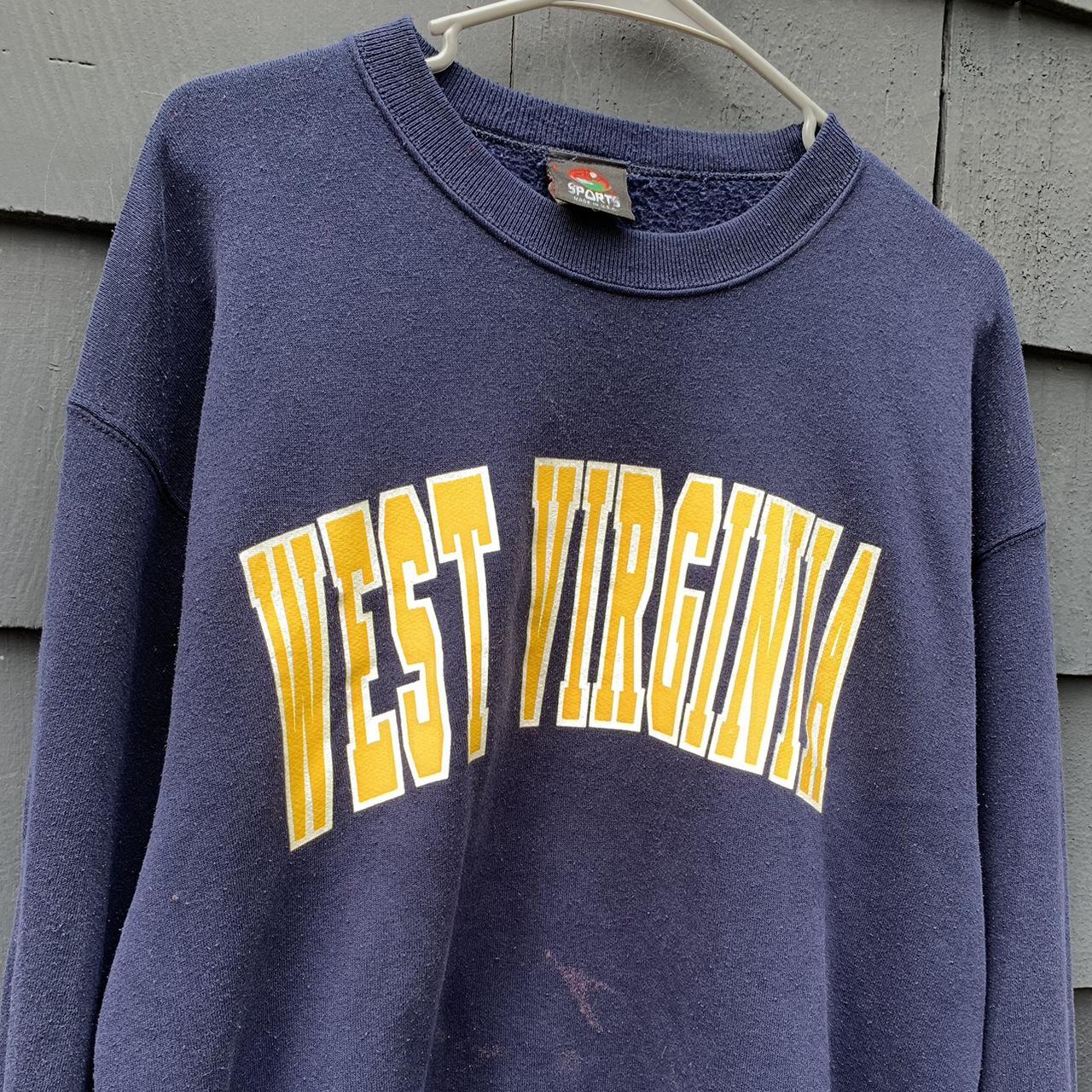 90s West Virginia Spell Out Crewneck Size L GREAT... Depop