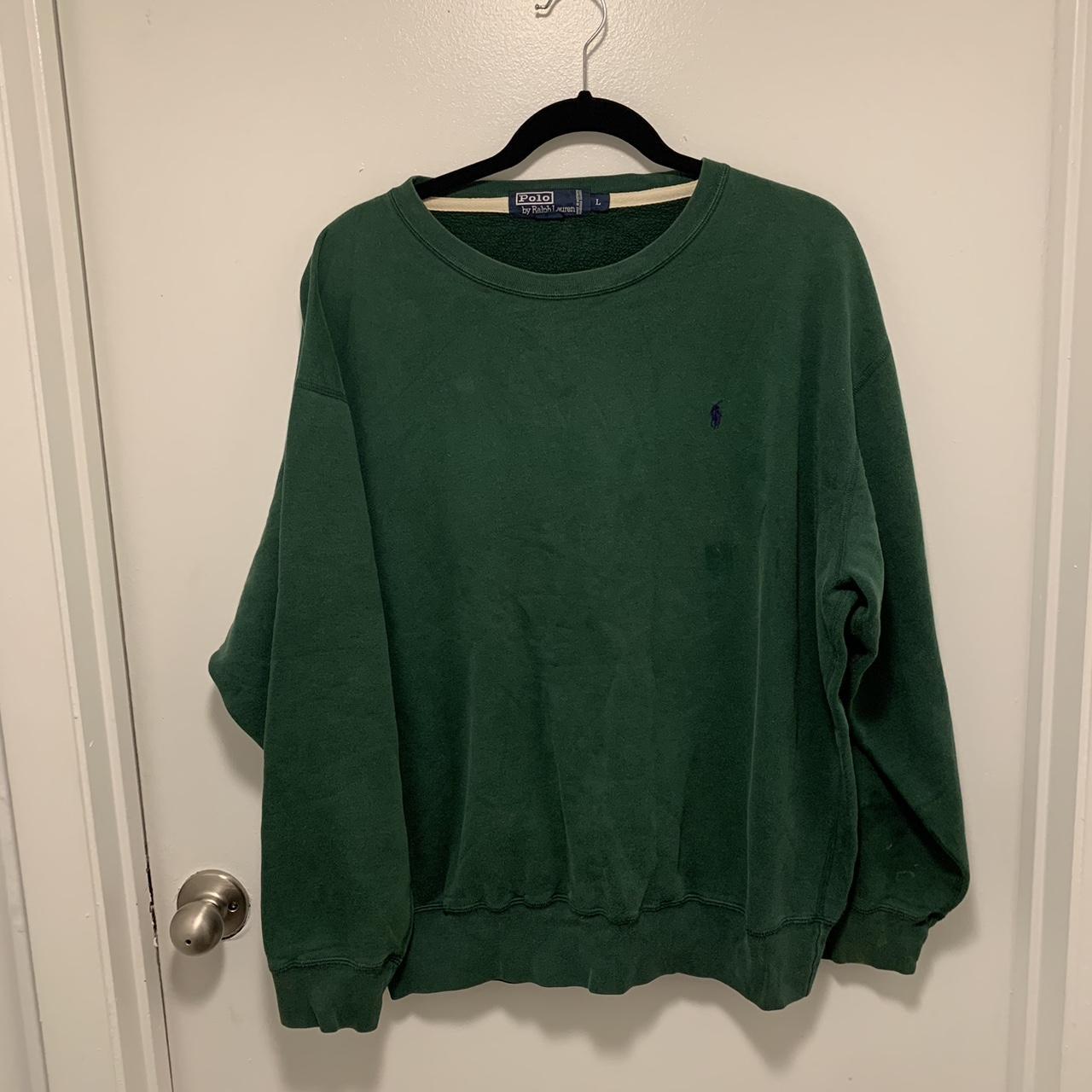 Green Polo Ralph Lauren Sweatshirt Size L GREAT... - Depop