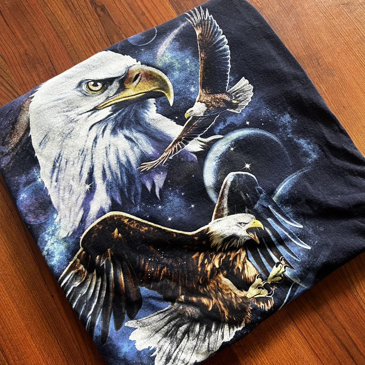 Eagle Men's Navy and White T-shirt