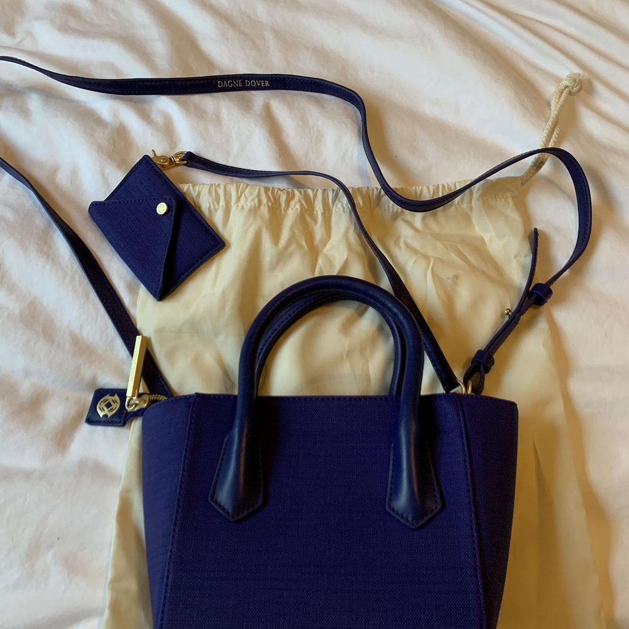 Dagne Dover mini crossbody Tote in Navy Gold... - Depop