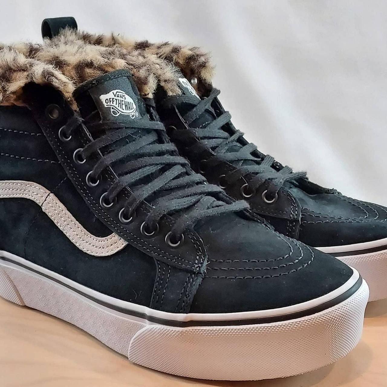 Vans Unisex Sk8 Hi Platform Leopard Faux Fur Shoes