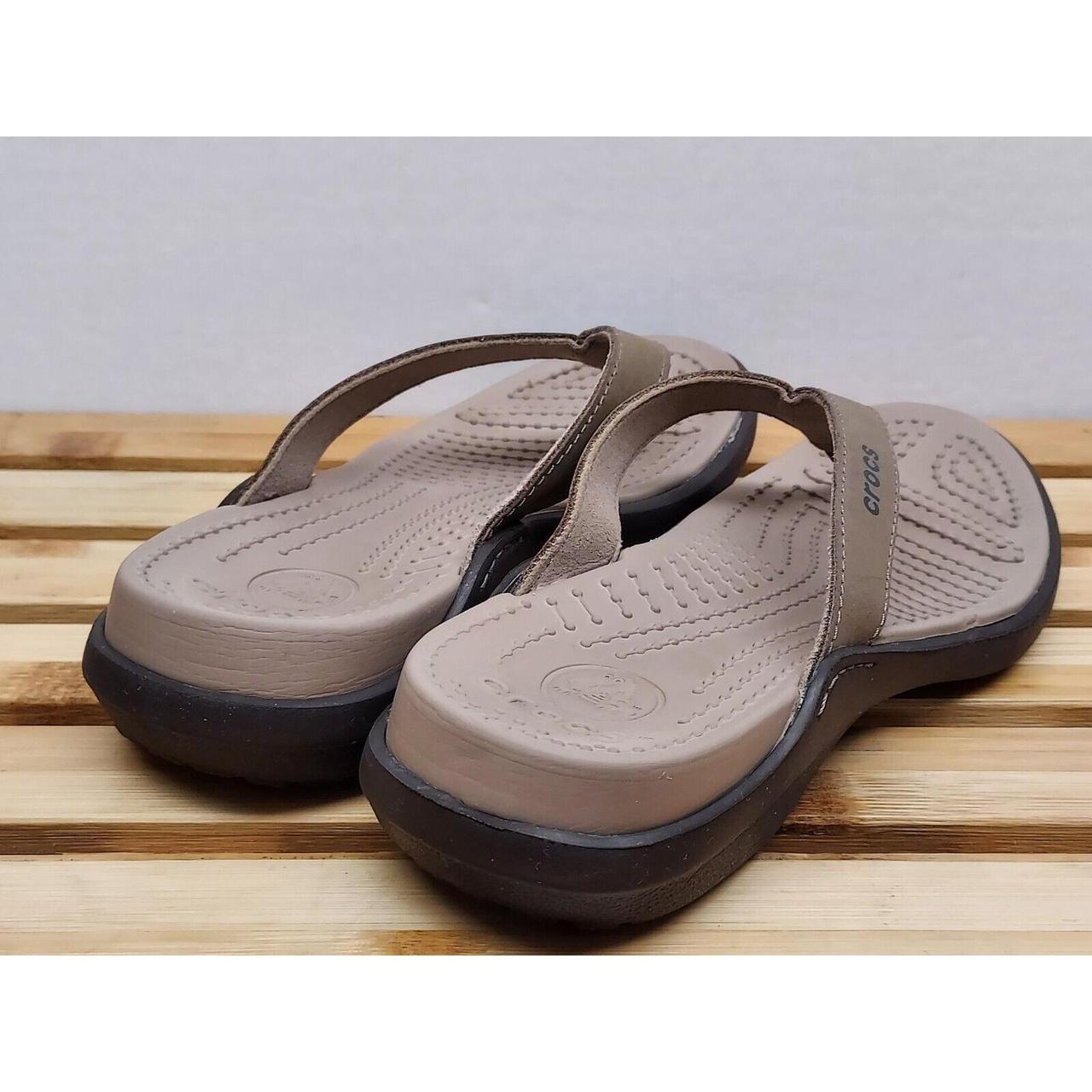 Crocs Womens | Tan | Capri Thong Flip Flop Sandals | Depop
