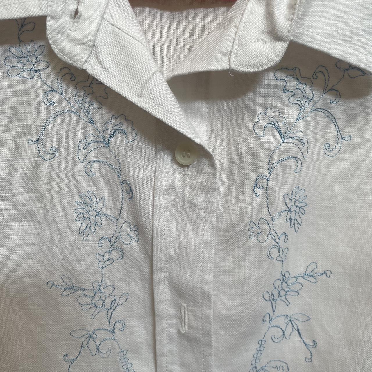John Paul Richard Women's White and Blue Shirt (5)